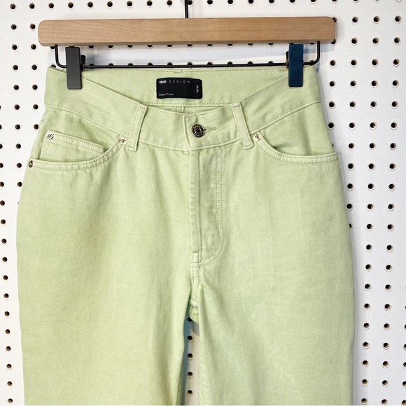 ASOS design | Mid Rise '90's' Straight Leg Jeans in Lime Sz. 25 - Picture 4 of 10